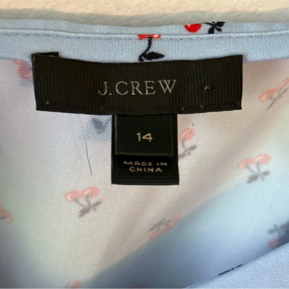 J. Crew Light Blue Floral Ruffle Wrap Dress